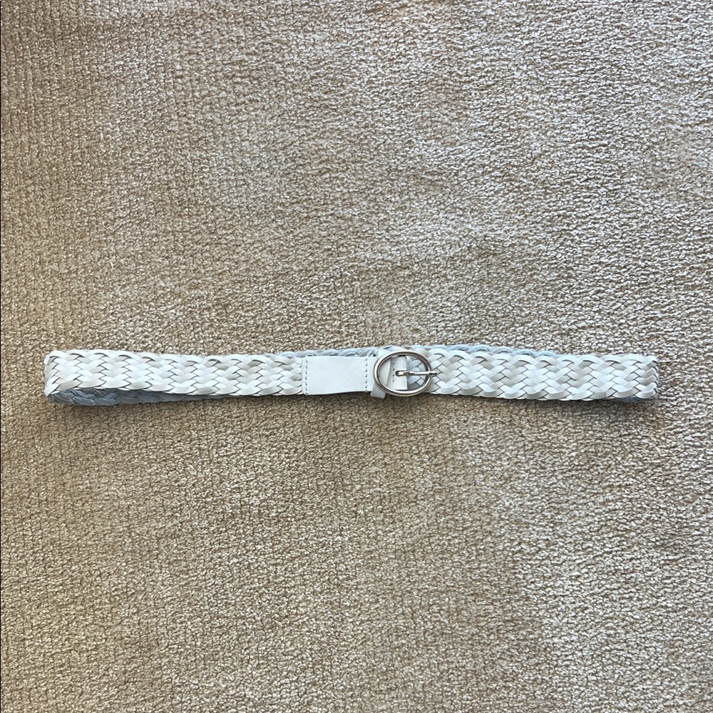IRO White Braided Belt with Silver Buckle